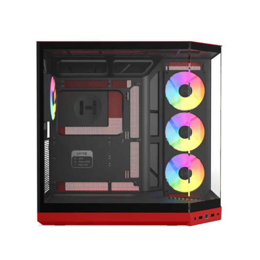 HYTE Y50 Essential Aesthetic RGB EATX Mid Tower Cabinet ( Black Cherry )