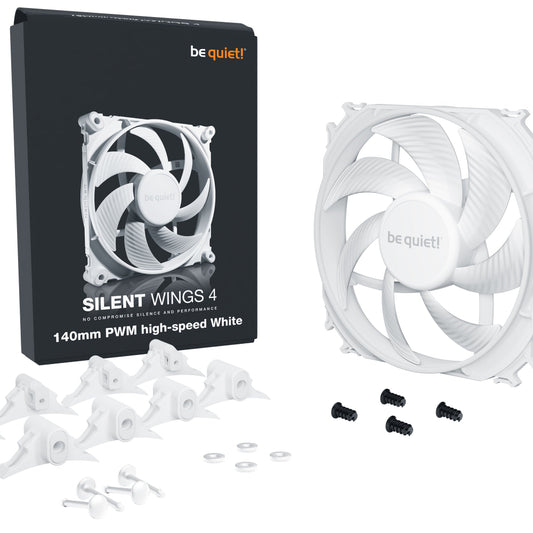 BE QUIET Silent Wings 4 140mm Non-RGB PWM High Speed Cabinet Fan ( White ) ( Single Pack )