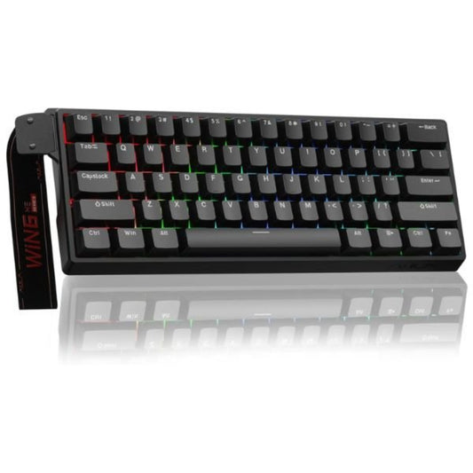 AULA WIN60 HE 60% RGB Wired Mechanical Gaming Keyboard ( Black-Gray Wood ) ( Magnetic Switch )