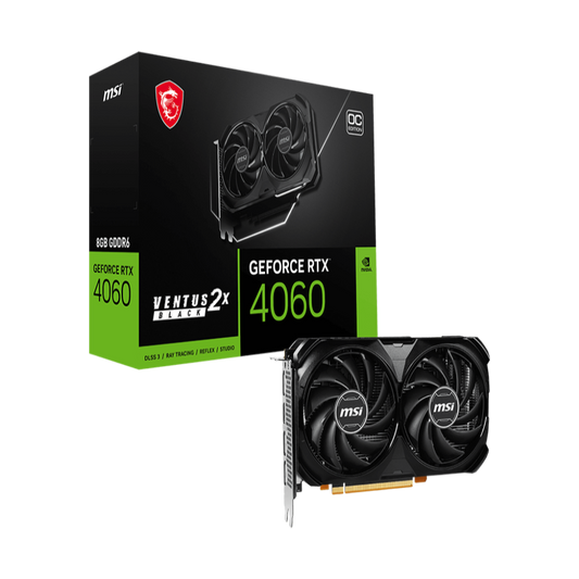 MSI GeForce RTX 4060 Ventus 2X Black OC 8GB Nvidia Graphic Card