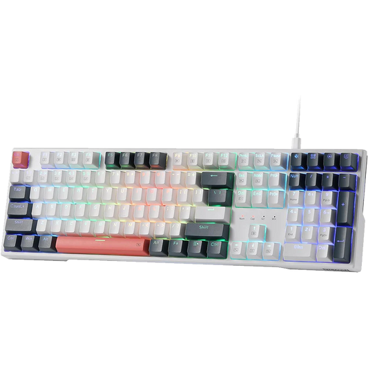 REDRAGON Trundle K668 RGB Full Size Wired Mechanical Gaming Keyboard ( White ) ( Linear Red Switch )