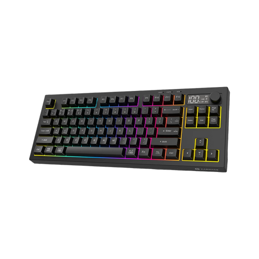 KARNAGE Visage TKL Tri-Mode Mecha-Membrane RGB Wireless Gaming Keyboard ( Black ) ( Mecha-Membrane ) ( WLKM-054-BK )