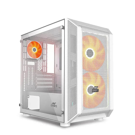 ANT ESPORTS 200 Air Mini Mesh MATX Mini Tower Cabinet (White)
