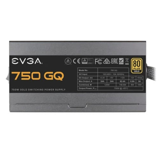 EVGA 750 GQ 750W 80+ Gold Semi Modular ATX 3.1 Power Supply