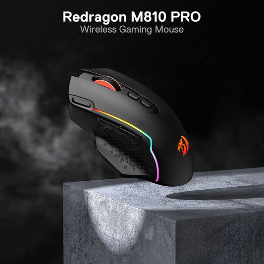 REDRAGON TAIPAN Pro M810 Wired / Wireless Ambidextrous Gaming Mouse ( REDRAGON TAIPAN Pro M810 ) ( 10000DPI / 8 Macro Button ) ( Black )