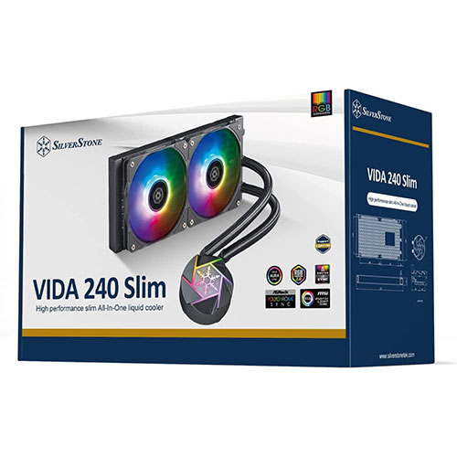 SILVERSTONE VIDA 240 SLIM High Performance Slim All In One Liquid Cooler (Black)