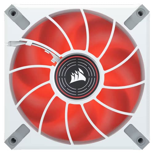 CORSAIR ML120 Elite 120mm Red Premium PWM Magnetic Levitation Cabinet Fan (White) (Single Pack)