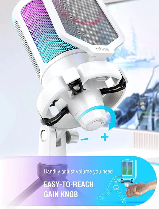 FIFINE Ampligame A6V USB Gaming Microphone ( White )