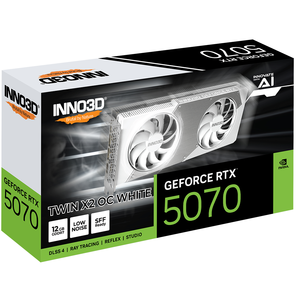 【動作確認済】GeForce RTX 5070 12GB White INNO3D® GeForce RTX™ 5070 TWIN X2 OC WHITE - 株式会社 エルザ