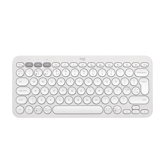 LOGITECH Pebble Keys 2 K380s 60% Membrane Wireless Gaming Keyboard ( White ) ( Membrane Switches ) ( 920-011754 )