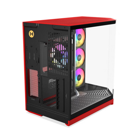 HYTE Y50 Essential Aesthetic RGB EATX Mid Tower Cabinet ( Black Cherry )