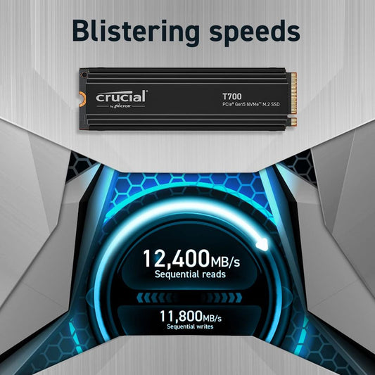 CRUCIAL T700 2TB M.2 NVME Gen5 Internal Solid State Drive ( SSD )