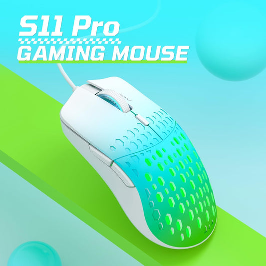 AULA S11 PRO Wired Ergonomic Gaming Mouse ( S11PRO) ( 3600 DPI / 6 Macro Button ) ( Blue )