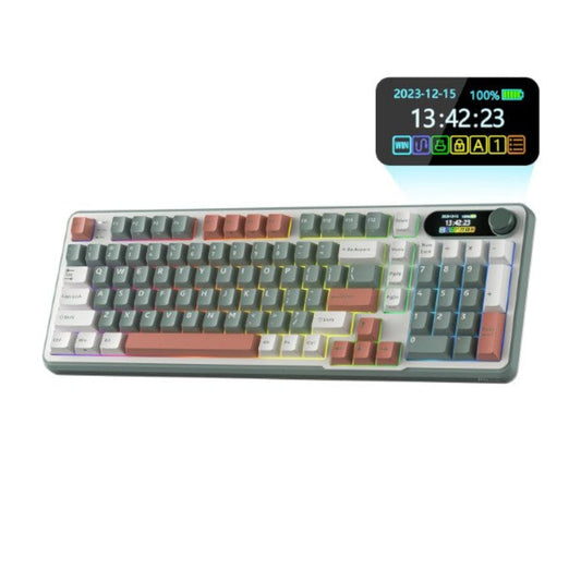 ROYAL KLUDGE RK S98 Full Size RGB Mechanical Wireless Gaming Keyboard ( Camping ) ( Chartreuse Switch )