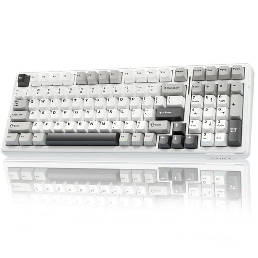 AULA F99 96% Wireless Membrane Gaming Keyboard ( Graywood Switch ) ( Gray / White ) ( F99GrWW )