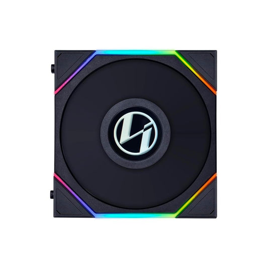 LIAN LI UNI Fan TL LCD Reverse Blade 120mm RGB Cabinet Fan (Black) (Triple Pack)
