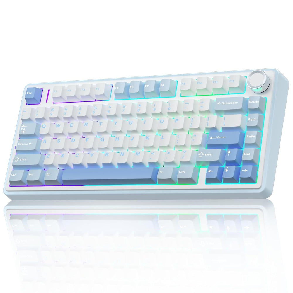 AULA F75 75% Mechanical Wireless Gaming Keyboard Sea Blue - Image 1