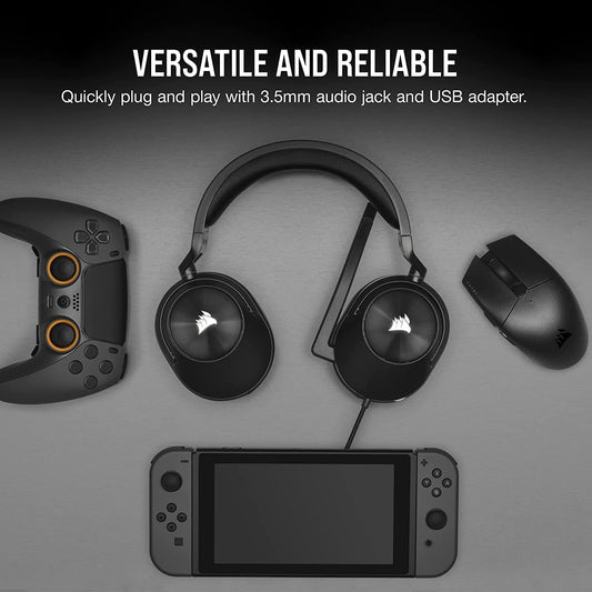 CORSAIR HS55 Wired 7.1 Surround Gaming Headphone With Mic ( Carbon ) ( PC/Mobile/PS)