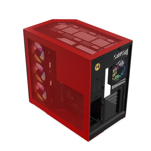 HYTE Y50 Essential Aesthetic RGB EATX Mid Tower Cabinet ( Black Cherry )