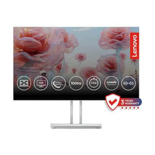LENOVO L24i-4A 24 Inch FHD 100Hz IPS Panel 4MS AMD Freesync Business Monitor (White)