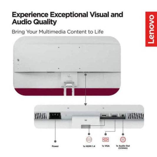 LENOVO L24i-4A 24 Inch FHD 100Hz IPS Panel 4MS AMD Freesync Business Monitor (White)