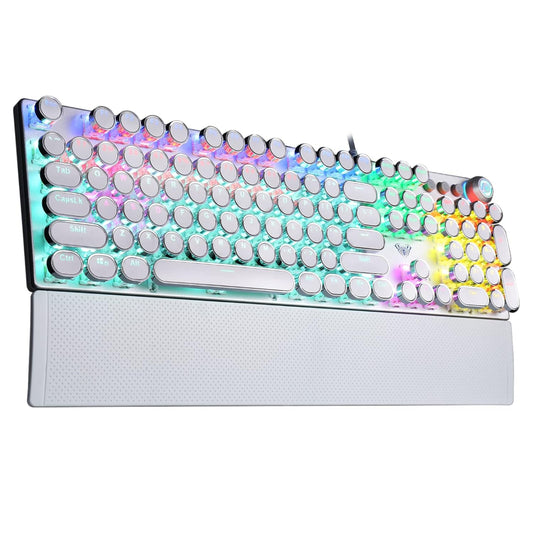 AULA F2088W Full Size Wired Mechanical Gaming Keyboard ( White ) ( Blue Switch ) ( F2088W )