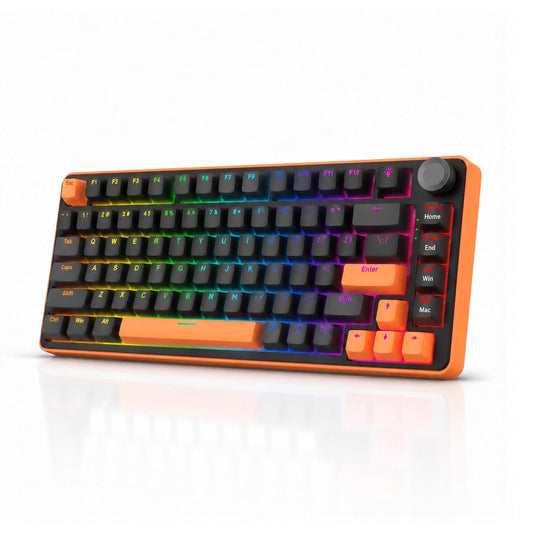 KARNAGE Sentinel 75% Wired Mechanical RGB Wireless Gaming Keyboard ( Orange / Black ) ( Red Switches ) ( EVM-WDKM-216-B )