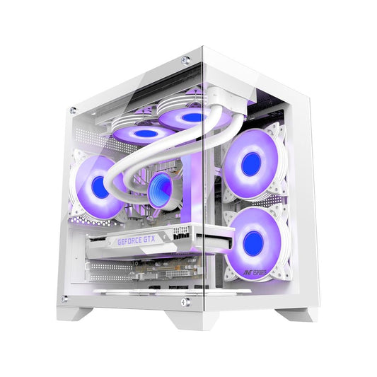 ANT ASPORTS Crystal Z2 MATX Mid-Tower Cabinet (White)