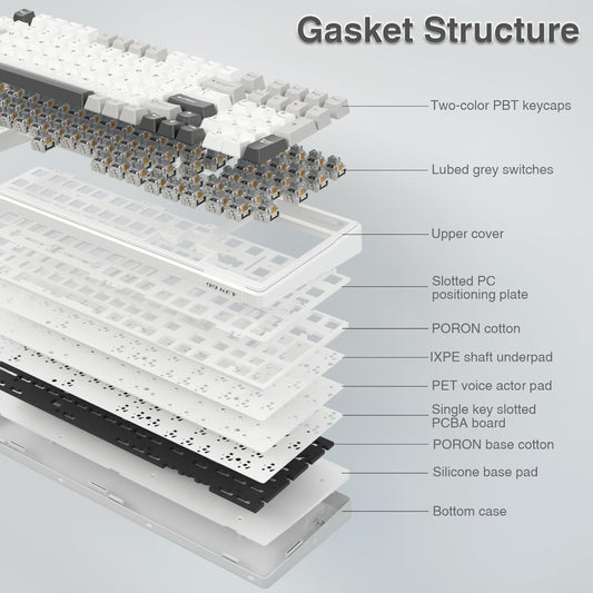 AULA F99 96% Wireless Membrane Gaming Keyboard ( Graywood Switch ) ( Gray / White ) ( F99GrWW )