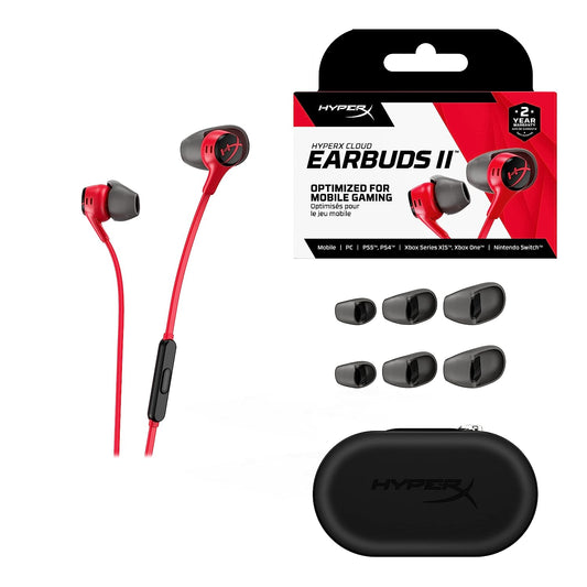 HyperX Cloud Earbuds II Gaming Earbuds (Red)