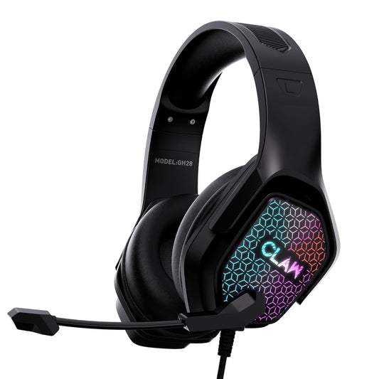 CLAW GH28 RGB Wired 3.5mm Gaming Headphone ( Black ) ( PC / PS4 / Mobile / Xbox ) ( GH28 )