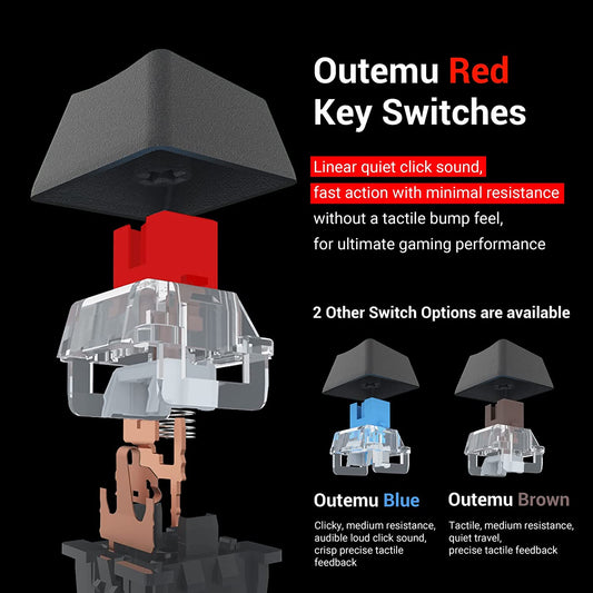 Redragon Kumara K552 TKL Rainbow Gaming Keyboard (Red Switch)