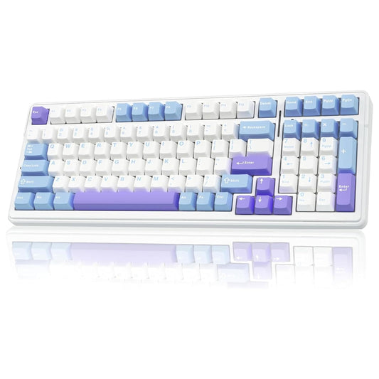 AULA F99 Tri-Mode Full Size RGB Mechanical Gaming Keyboard ( Blue-White ) ( Crescent Switch )