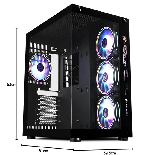 ZEBRONICS ZEB-948B Hermes Premium ATX Mid Tower Cabinet ( Black )