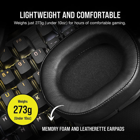 CORSAIR HS55 Wired 7.1 Surround Gaming Headphone With Mic ( Carbon ) ( PC/Mobile/PS)