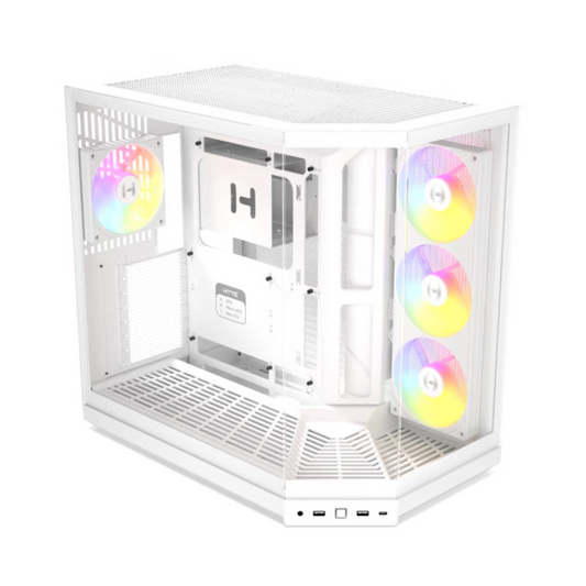HYTE Y50 Essential Aesthetic RGB EATX Mid Tower Cabinet ( Snow White )