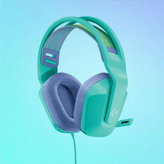 LOGITECH G335 Wired 3.5mm 7.1 Surround Gaming Headphones ( Mint ) ( PC / Xbox )