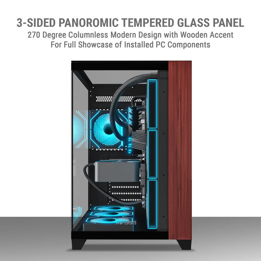 ANT ESPORTS Crystal Wood  ATX Mid Tower Cabinet (Black)