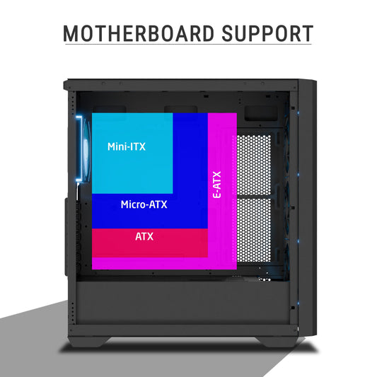 ANT ESPORTS AQUA 360 4F EATX Mid Tower Cabinet ( Black )