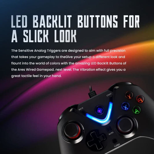 COSMIC BYTE Ares Wired Black Controller ( Black )