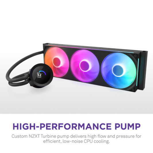 NZXT Kraken Plus 360 RGB 360mm CPU Liquid Cooler ( With LCD Display ) ( Black )