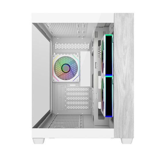 COOLER MASTER Elite 481 Wood ARGB MATX Mini Tower Cabinet ( White )