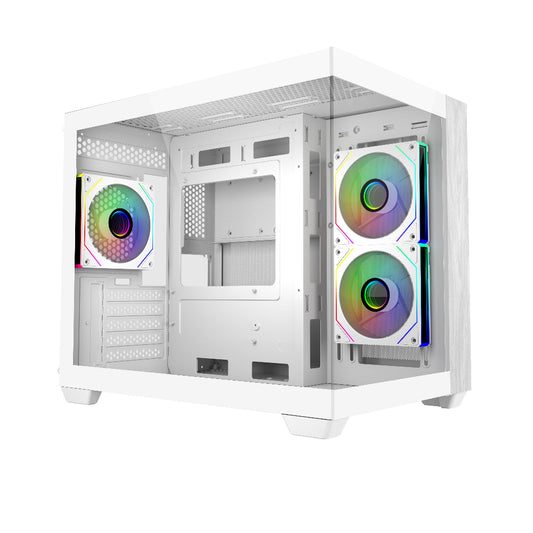 COOLER MASTER Elite 481 Wood ARGB MATX Mini Tower Cabinet ( White )