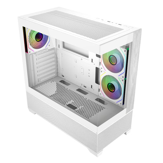 COOLER MASTER Elite 690 Wood ARGB ATX Mid Tower Cabinet ( White )