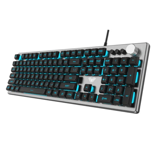 AULA F2028 Full Size RGB Wired Membrane Gaming Keyboard ( Black / Grey ) ( Membrane Switch ) (F2028)