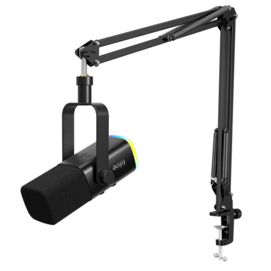 FIFINE AmpliGame AM8T USB/XLR Dynamic Microphone Kit With Boom Arm Stand ( Black )
