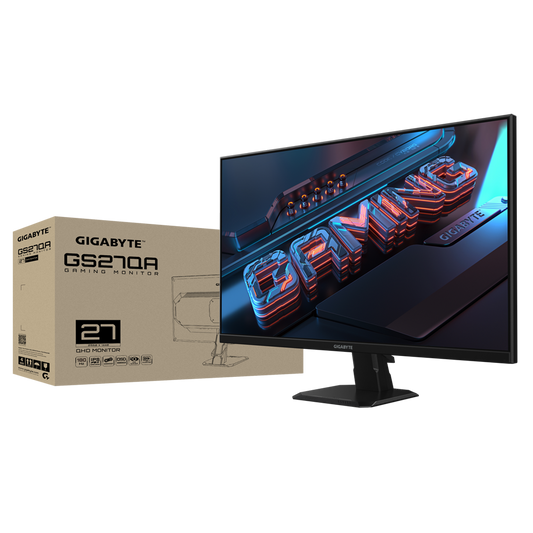 GIGABYTE GS27QA 27 Inch 2K QHD 180Hz IPS Panel 100%SRGB 1MS Adaptive Sync Gaming Monitor
