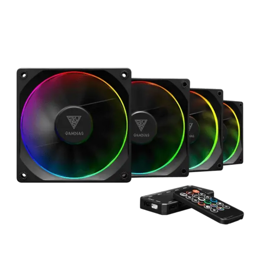 GAMDIAS Aeolus M3-1204R 120mm ARGB Cabinet Fan ( Black ) ( Four Pack )