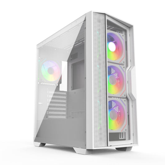 TAG Gamerz Andromeda RGB MATX Mid Tower Cabinet (White)