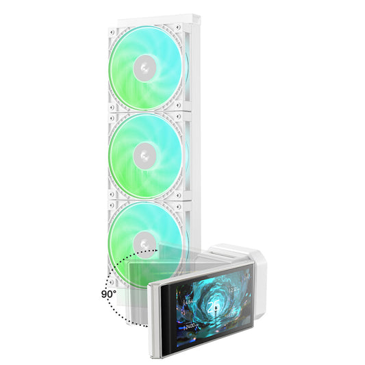 DEEPCOOL LT360 Vision 360mm ARGB CPU Liquid Cooler ( White ) ( With LCD Display )